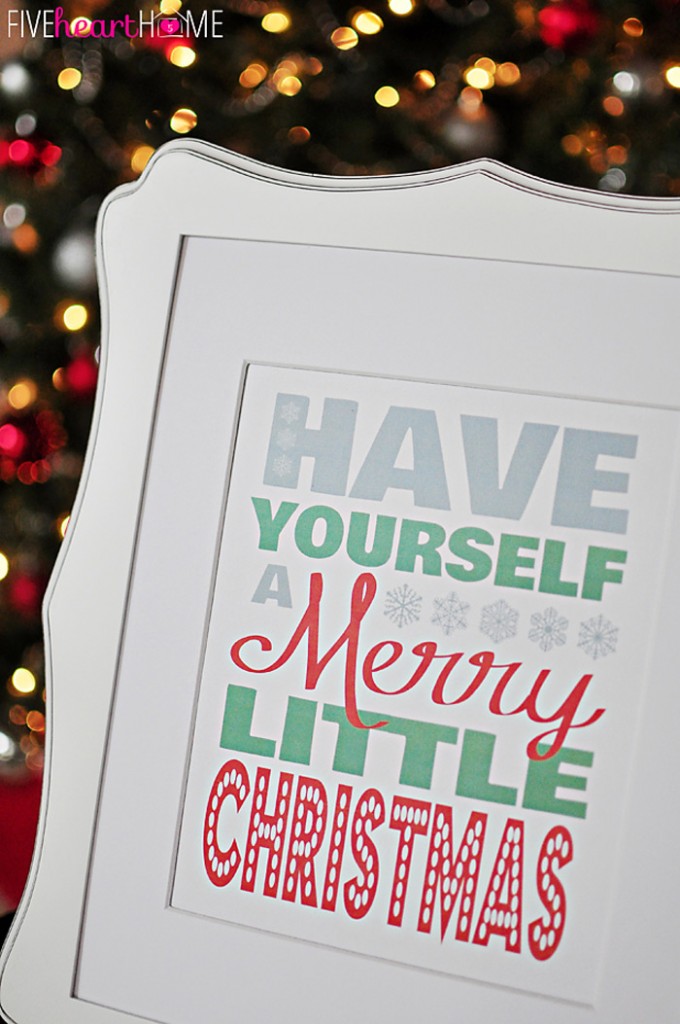 Merry Christmas Printable via Five Heart Home