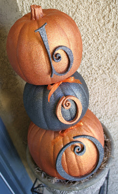 glitter pumpkin topiary