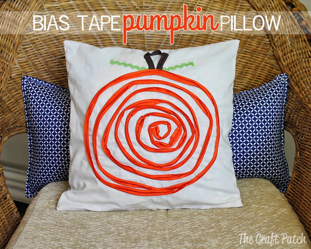 bias tape pumpkin pillow