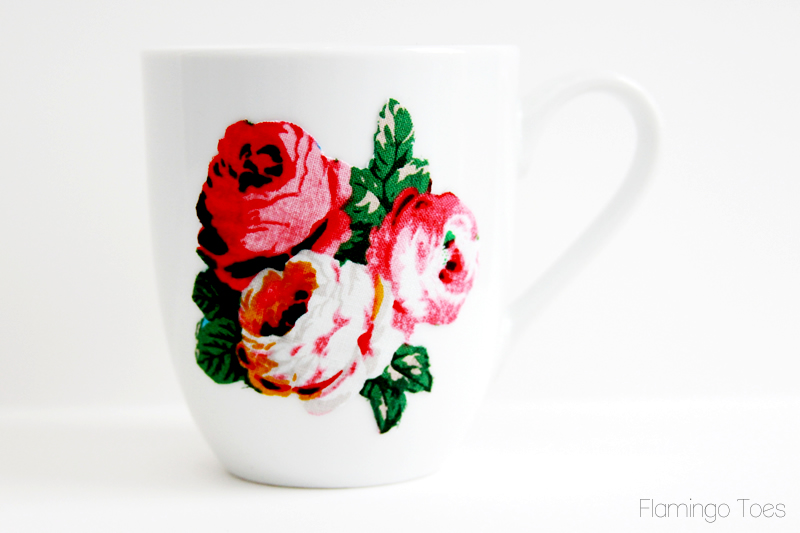 Decoupage Fabric to Mug