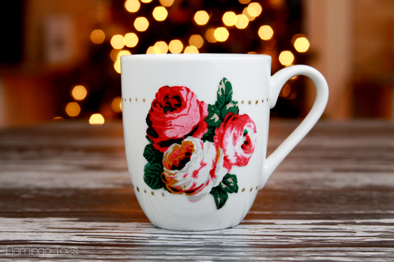 Flowers and Gold Polkadots Mug