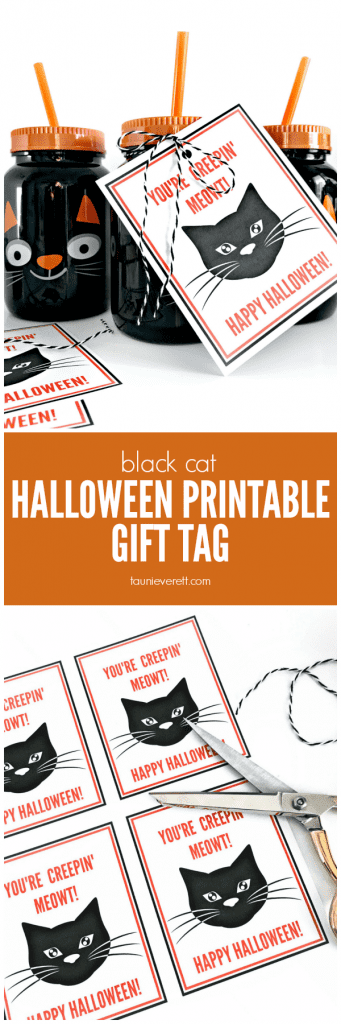 Black Cat Halloween Printable Gift Tag | Tauni Everett