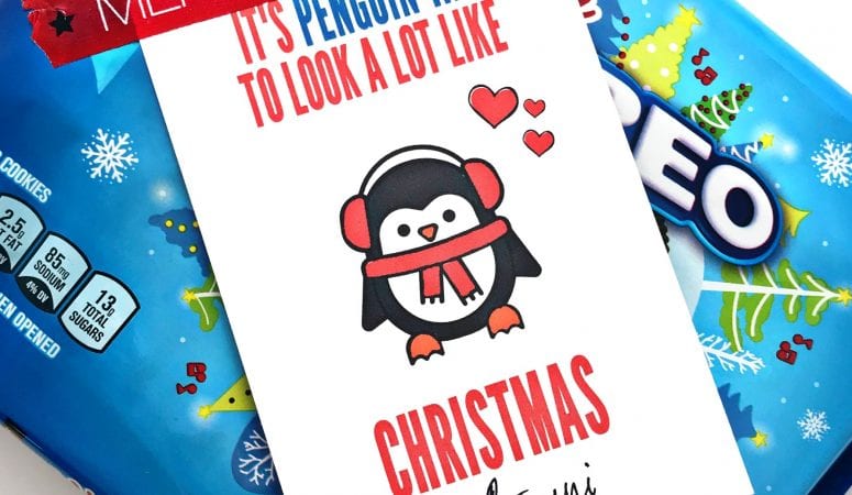 Penguin Christmas Holiday Printable Gift Tag