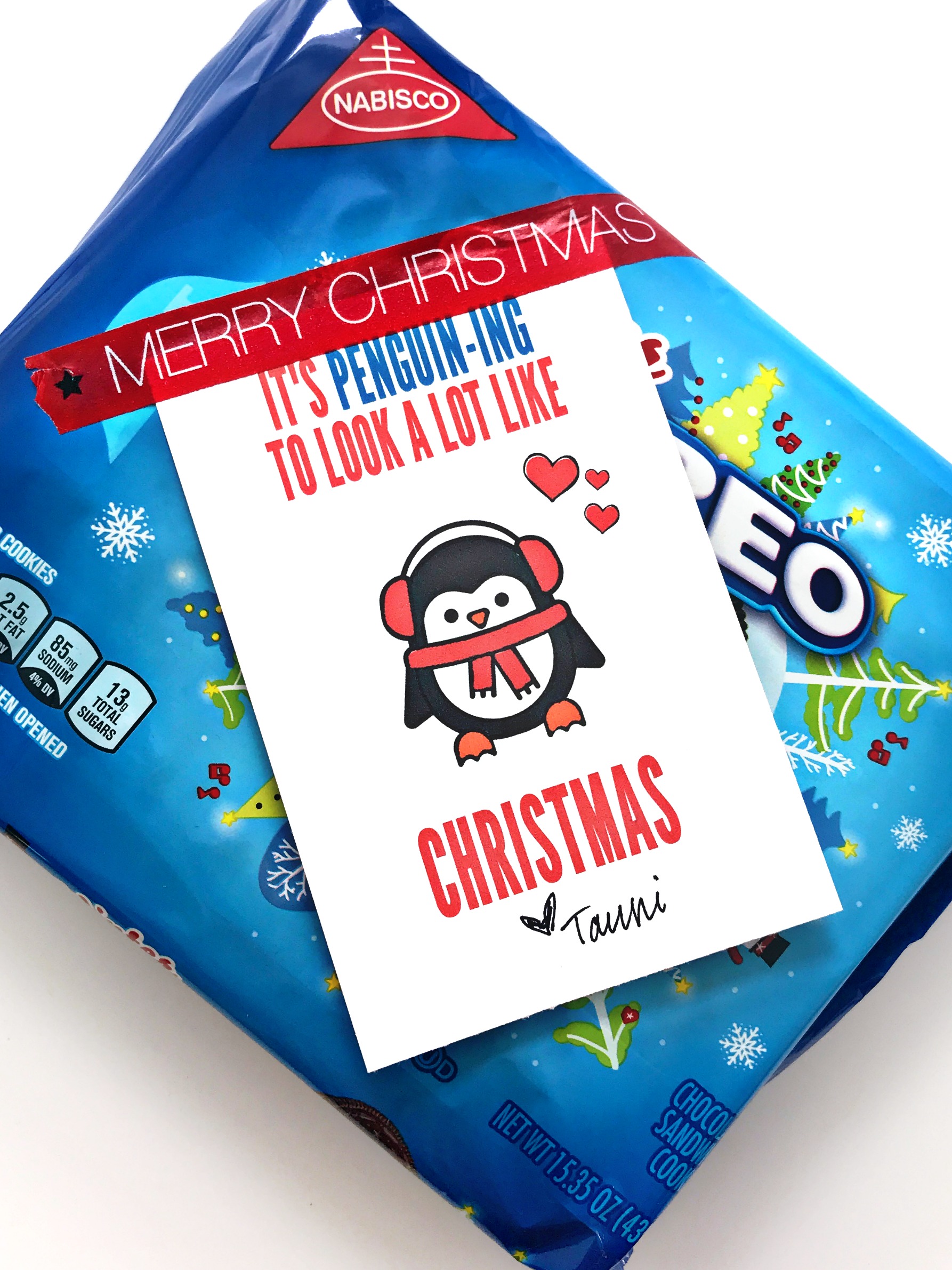 Penguin Christmas Holiday Printable Gift Tag | Tauni Everett